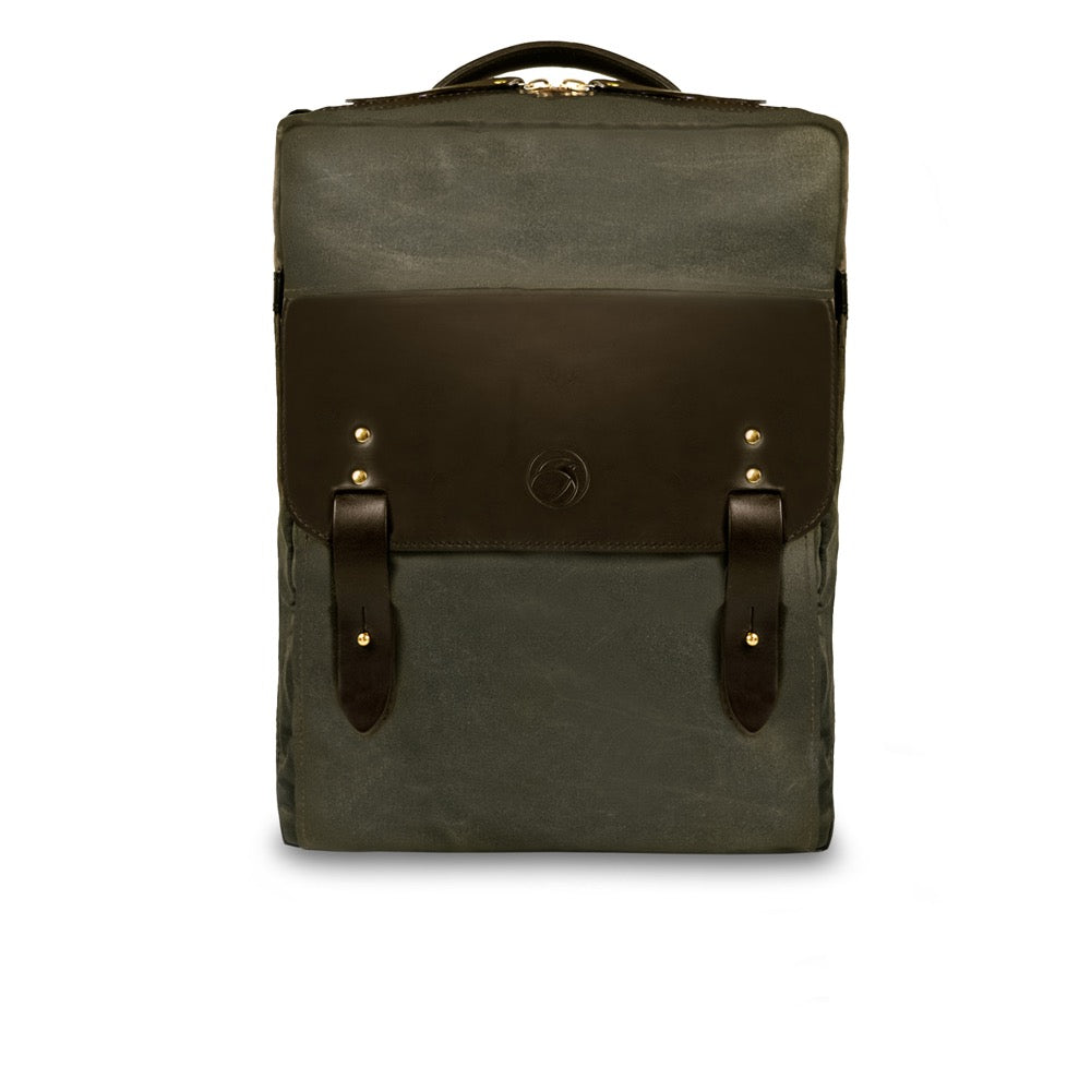 Olive best sale leather backpack