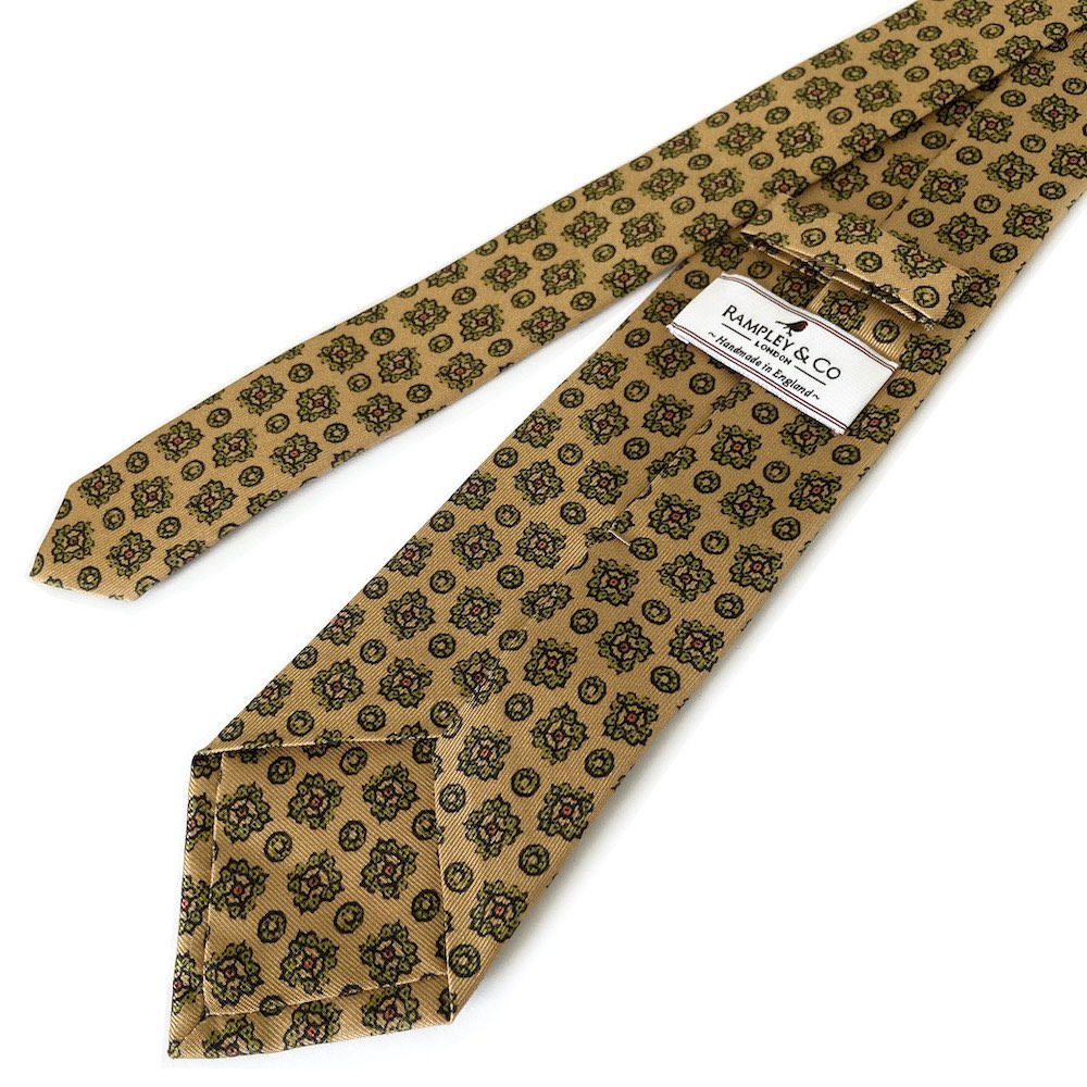 Bronze Brown Handmade Silk Tie Classic Micro Fantasy