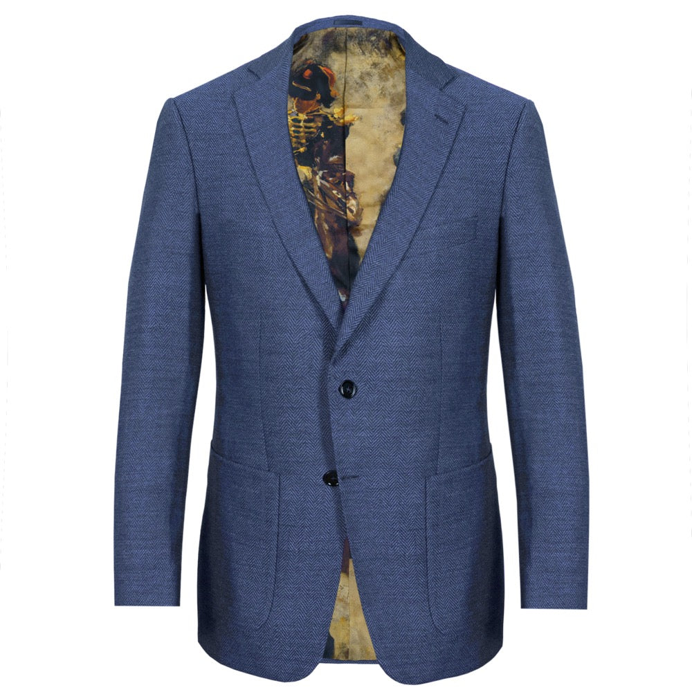 Light Blue Herringbone Merino Wool Jacket – Rampley and Co