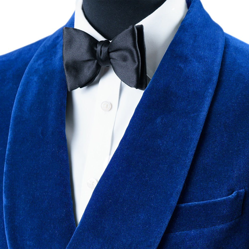 Navy velvet smoking jacket best sale